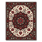 Crimson Black Floral Medallion Radiance Rug