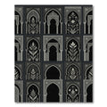 Ornate Black White Arches Foliage Rug
