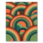 Retro Earthy Tone Concentric Arch Rug