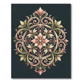Elegant Blush Floral Scroll Medallion Rug
