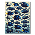 Deep Blue Tropical Fish Schooling Rug