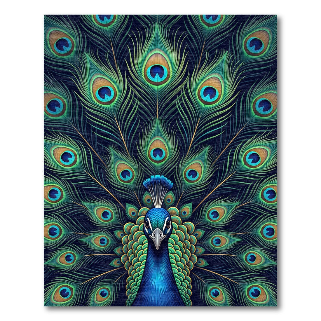 Vibrant Peacock Feather Radiance Rug