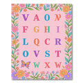 Alphabet Flowers Butterfly Whimsical Collage Rug