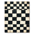 Black and White Splatter Checkerboard Rug