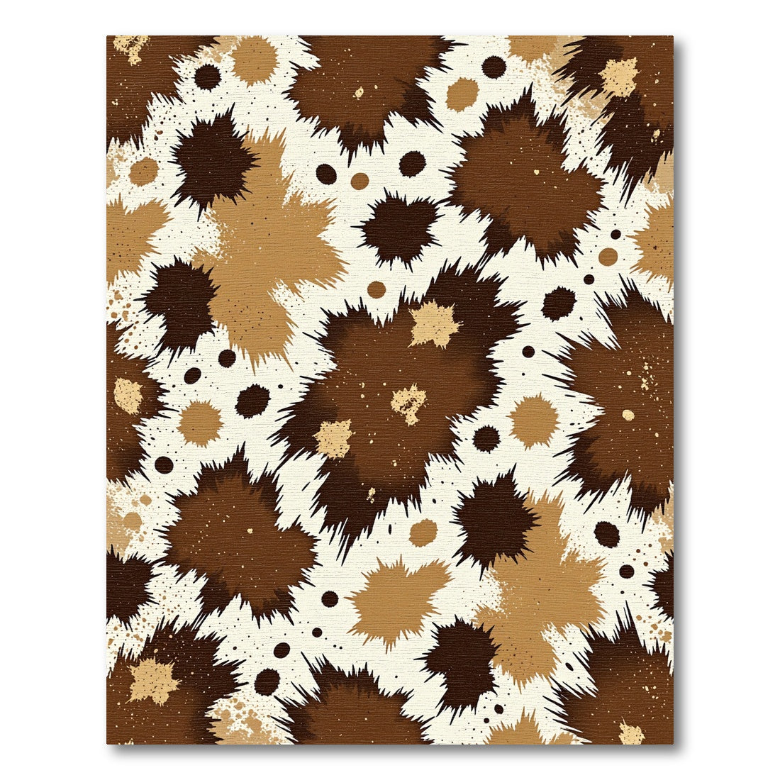 Earthy Brown Speckled Ink Splatter Rug