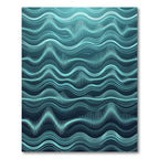 Modern Cyan Flowing Sonic Wave Rug