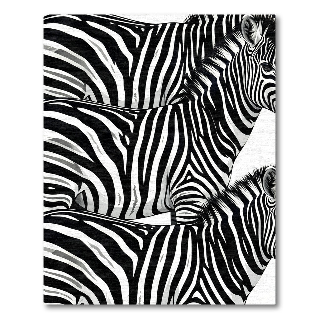 Black White Zebra Stripe Composition Rug