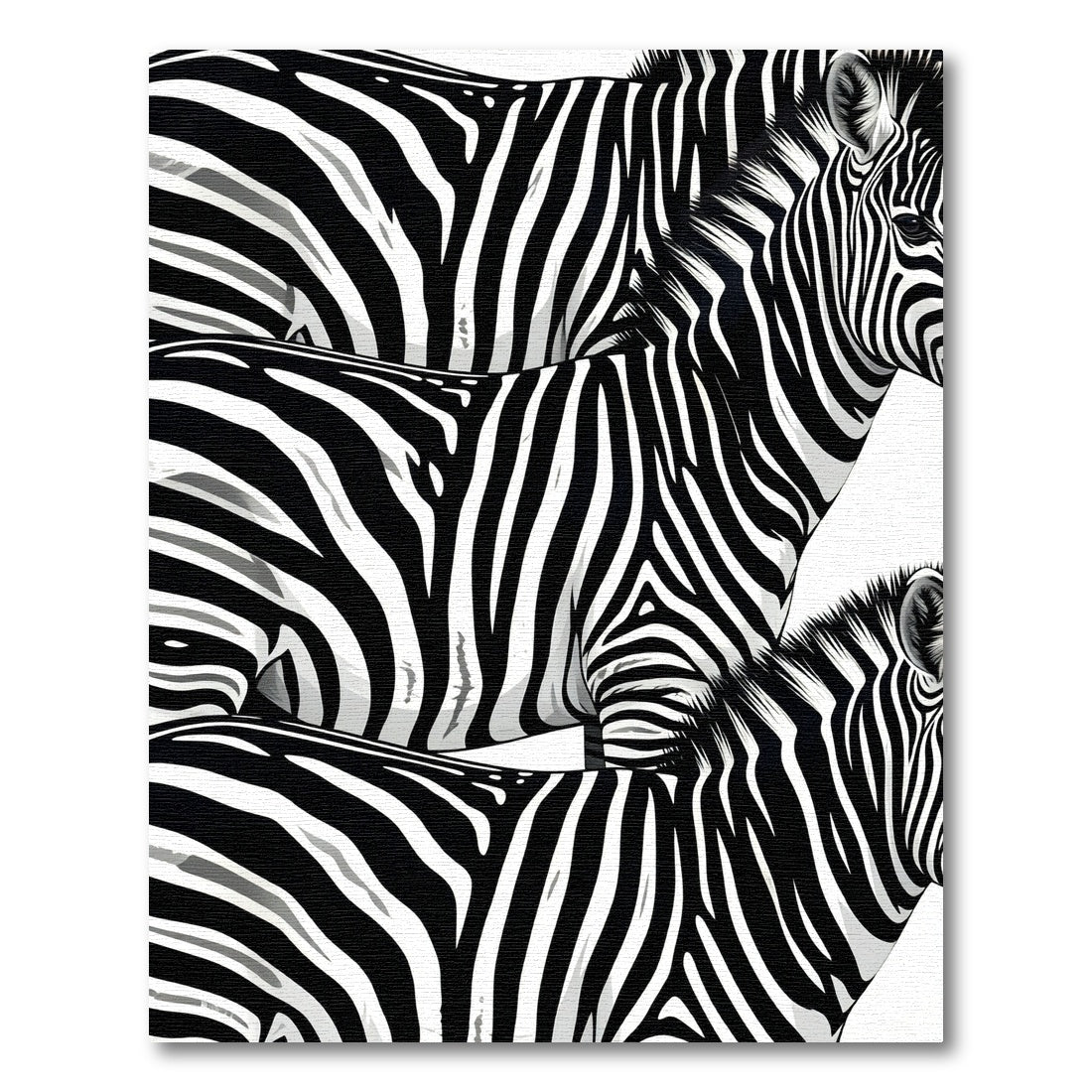 Black White Zebra Stripe Composition Rug