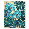 Lush Blue Tropical Anthurium Leaf Art Rug