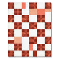 Geometric Terracotta Checkerboard Abstract Grid Rug