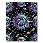 Cosmic Neon Astronaut Galaxy Planet Space Rug