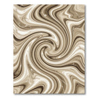 Brown White Swirl Marble Rug