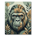 Majestic Jungle Gorilla Earth Tone Portrait Rug