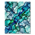 Ethereal Teal and Navy Fluid Abstract Rug