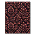 Dark Rose Ornate Damask Scroll Rug