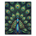 Vibrant Royal Blue Opulent Peacock Plume Rug