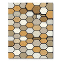 Neutral Earth Tone Geometric Hexagon Rug