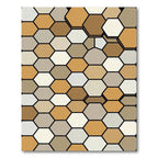 Neutral Earth Tone Geometric Hexagon Rug
