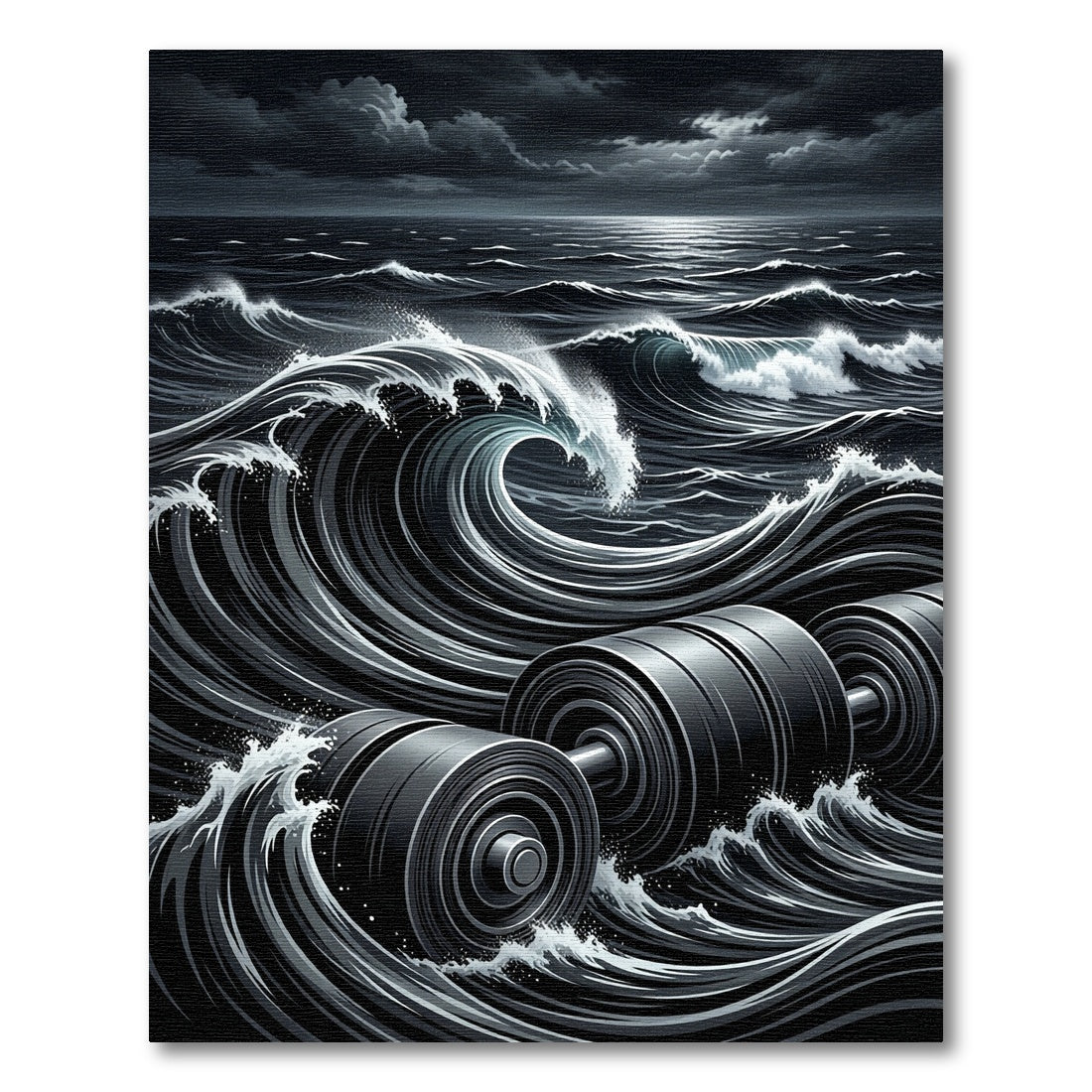 Monochromatic Crashing Wave Dumbbell Rug