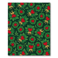 Vibrant Red Hearts Green Wreaths Rug