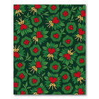 Vibrant Red Hearts Green Wreaths Rug