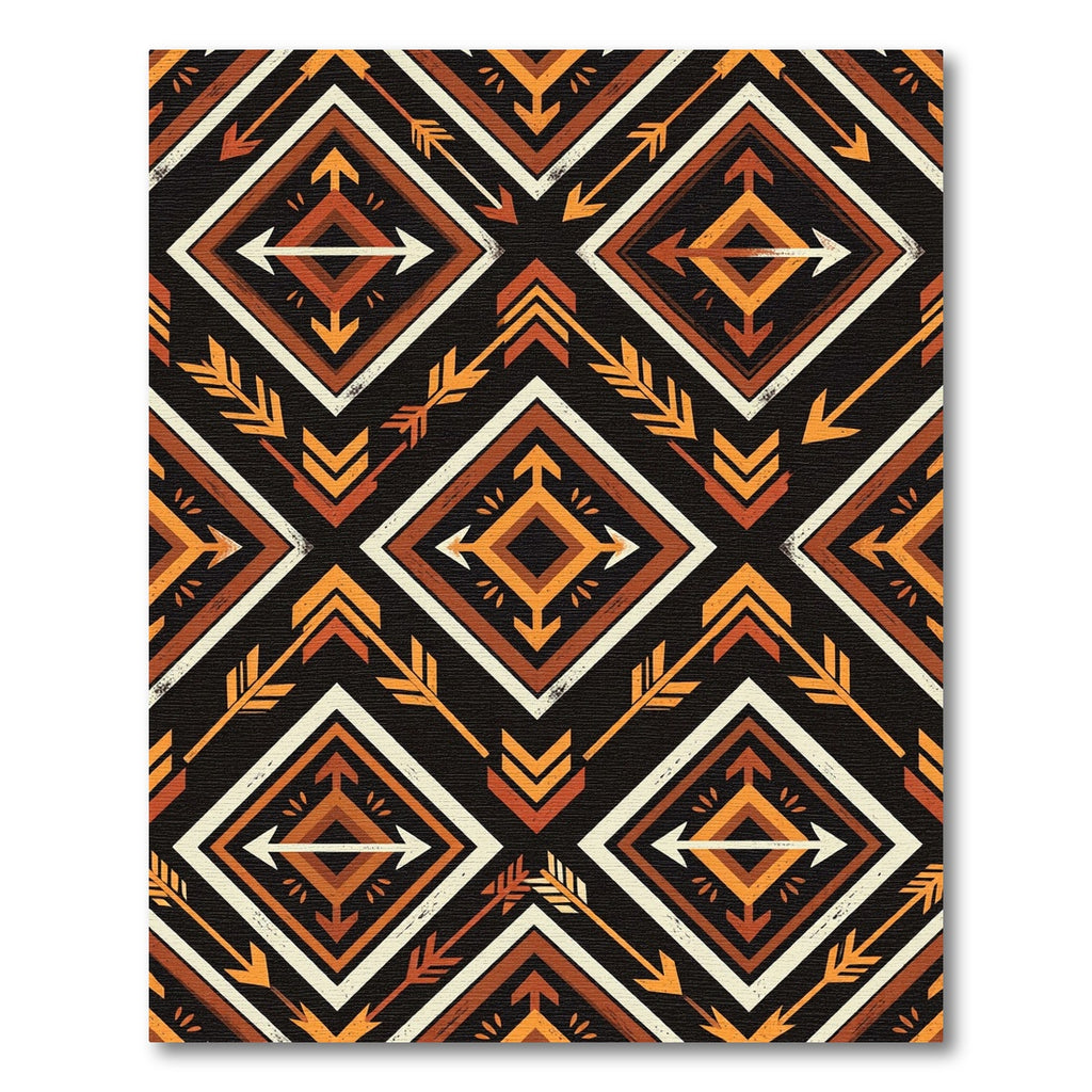 Earthy Southwestern Arrow Geometric Diamond Rug