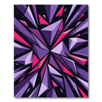 Geometric Violet and Pink Shattered Prism Rug