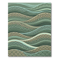 Emerald Woven Wave Layered Art Rug