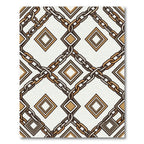 Metallic Gold and Silver Interlocking Chain Diamond Rug
