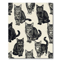 Playful Tabby Black Cat Collage Rug