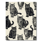 Playful Tabby Black Cat Collage Rug