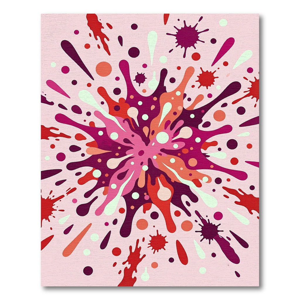 Radiant Pink Splash Burst Rug
