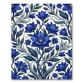 Deep Blue Floral Vine Arrangement Rug