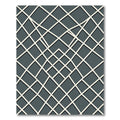 Modern Charcoal Geometric Grid Art Rug