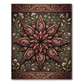 Deep Burgundy Floral Paisley Medallion Rug
