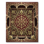 Regal Crimson Gold Acanthus Arch Rug