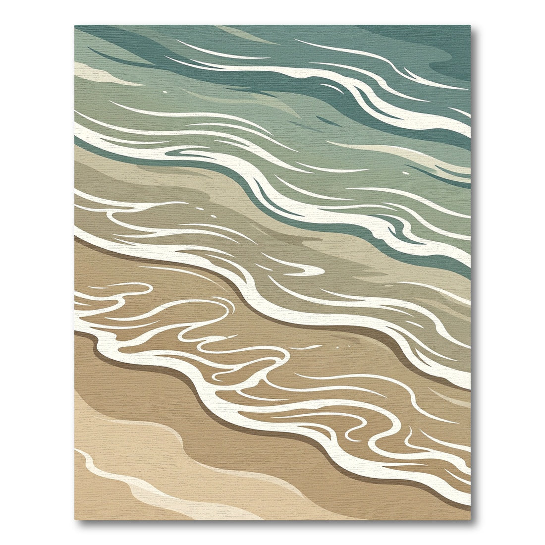 Minimalist Coastal Earthy Wave Rug
