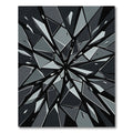 Dark Shattered Glass Geometric Explosion Rug