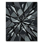 Dark Shattered Glass Geometric Explosion Rug