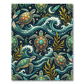 Celestial Sea Turtle Enchanted Ocean Waves Rug
