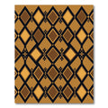 Geometric Golden Amber Black Diamond Rug