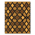 Geometric Golden Amber Black Diamond Rug