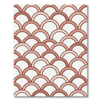 Terracotta Arched Scallop Geometric Rug