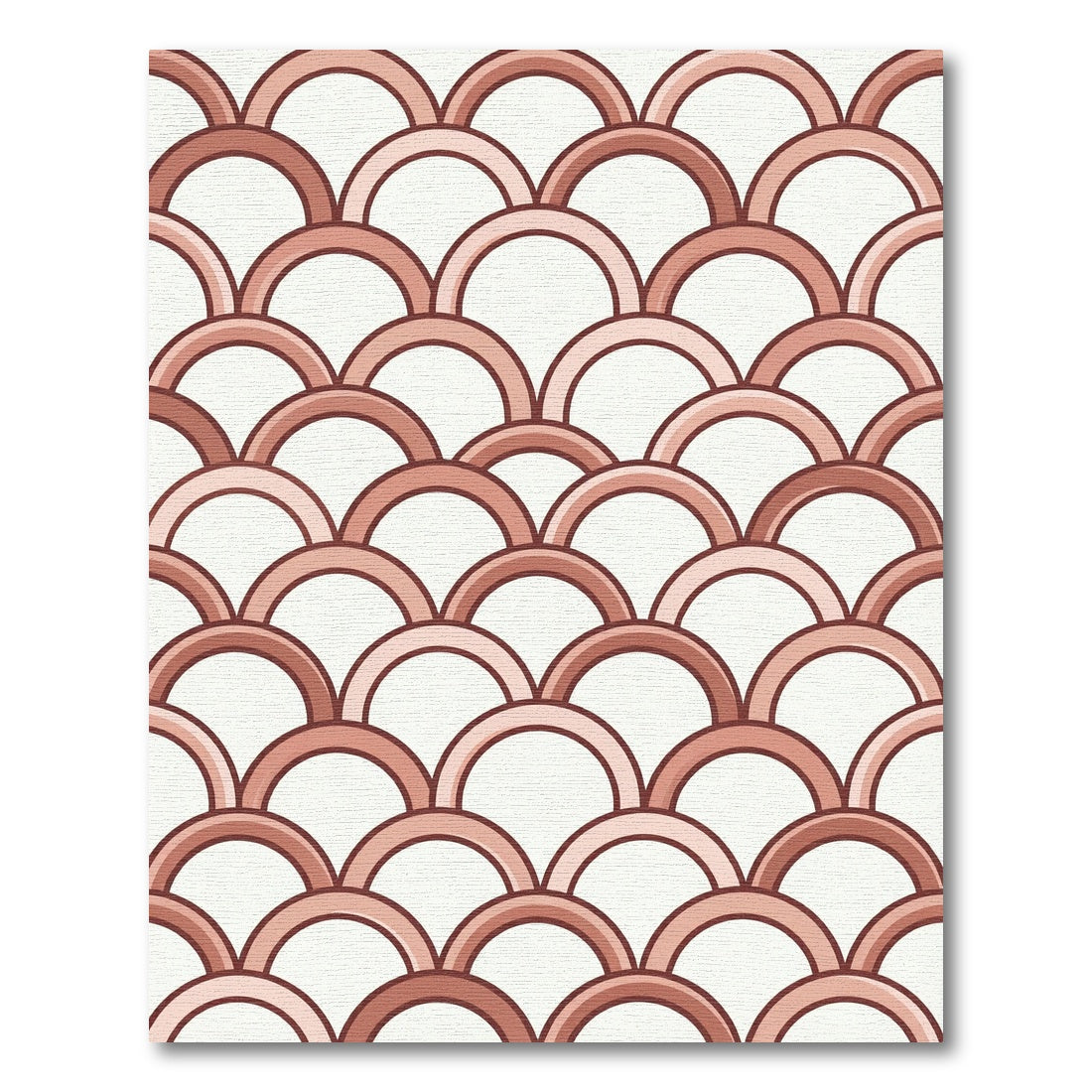 Terracotta Arched Scallop Geometric Rug