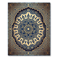 Royal Blue Golden Celestial Medallion Rug