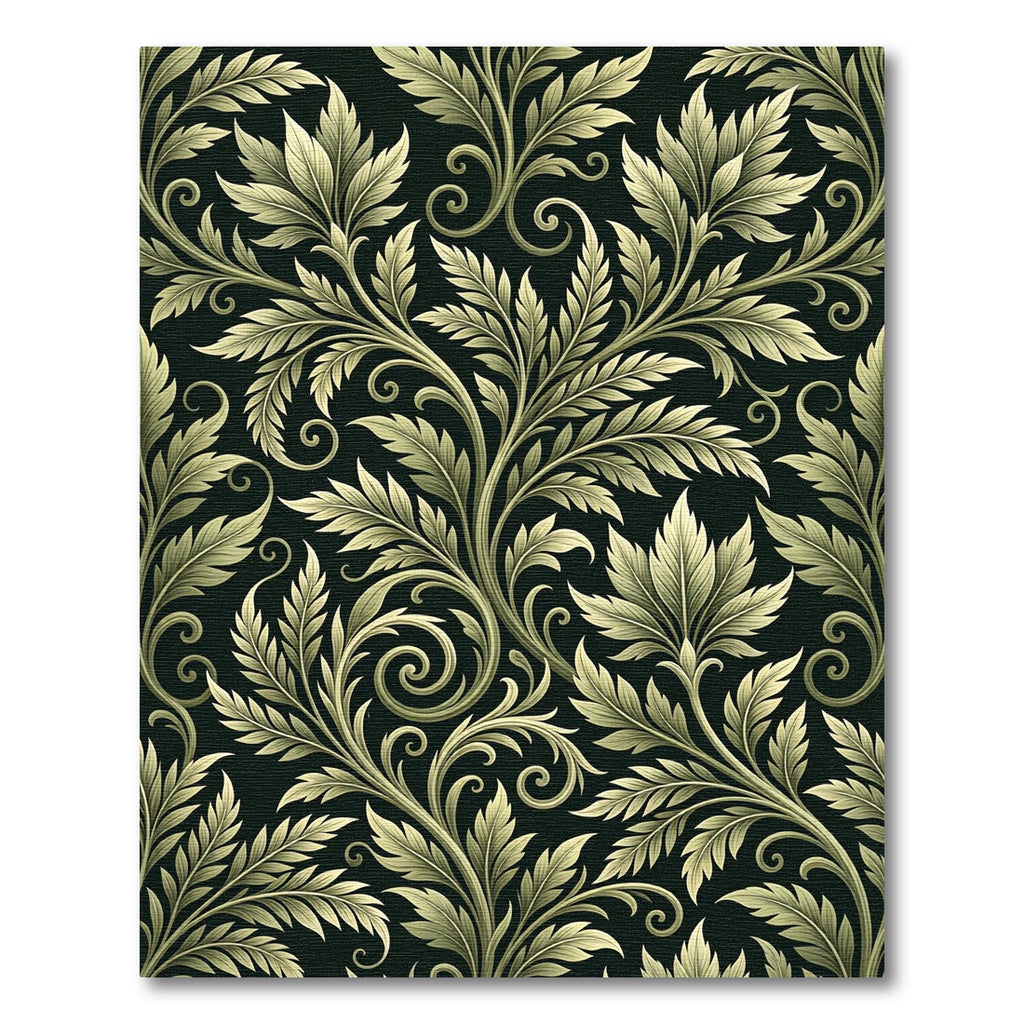 Elegant Sage Green Acanthus Scroll Rug