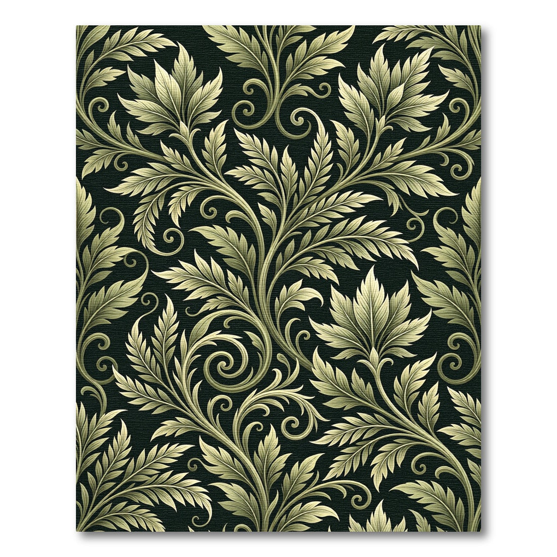 Elegant Sage Green Acanthus Scroll Rug