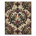 Crimson Birds Floral Garden Symmetry Rug