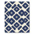 Navy Blue Quatrefoil Geometric Trellis Rug