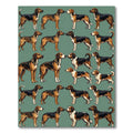 Tricolor Spaniel Hound Grid Illustration Rug